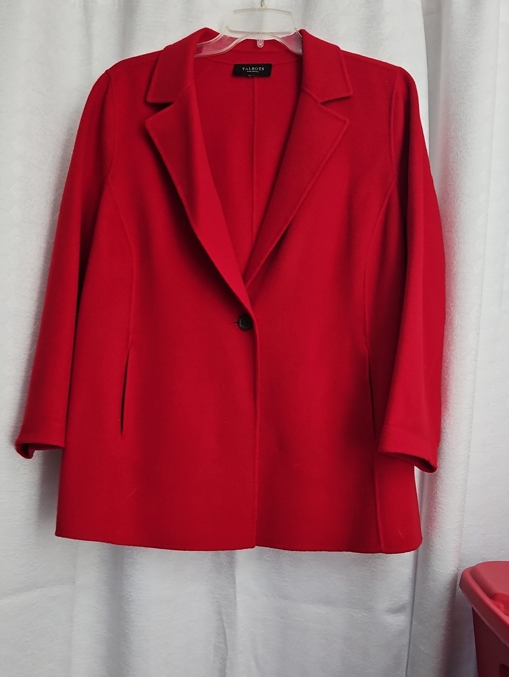 Talbots Red Single-Button Tailored Blazer